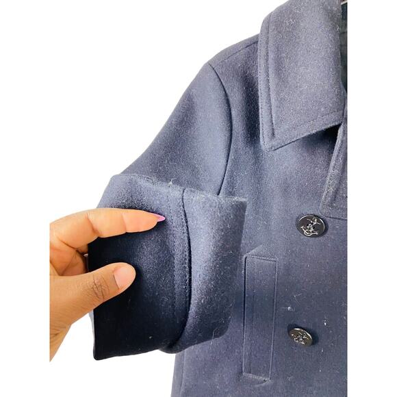 GAP Womens Double Breasted Button Wool Pea Coat Navy 988761 Size Small - Picture 3 of 10